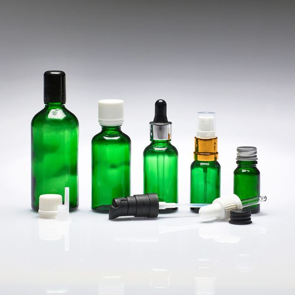 Glass bottles green