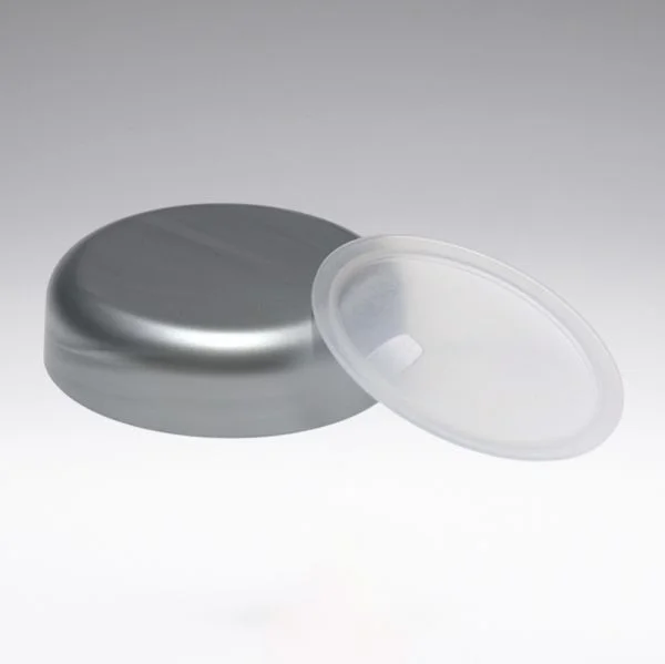 Bouchon à vis argent et couvercle transparent pour boîte PP 100 ml