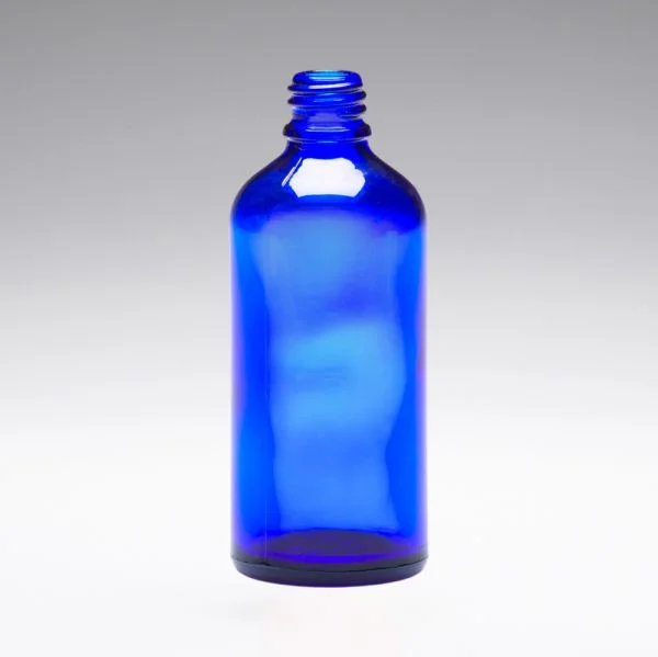 100 ml Bouteilles en verre bleu DIN18