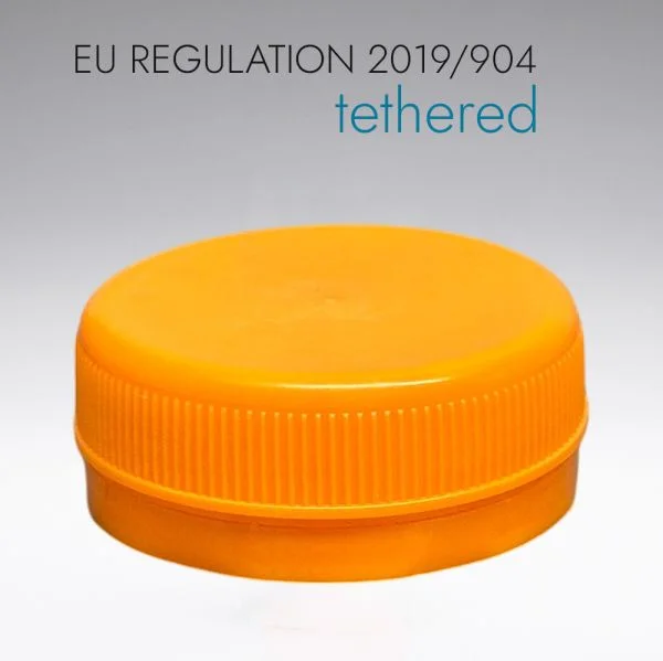 Tamper-evident cap orange 38mm 2-Start Tethered