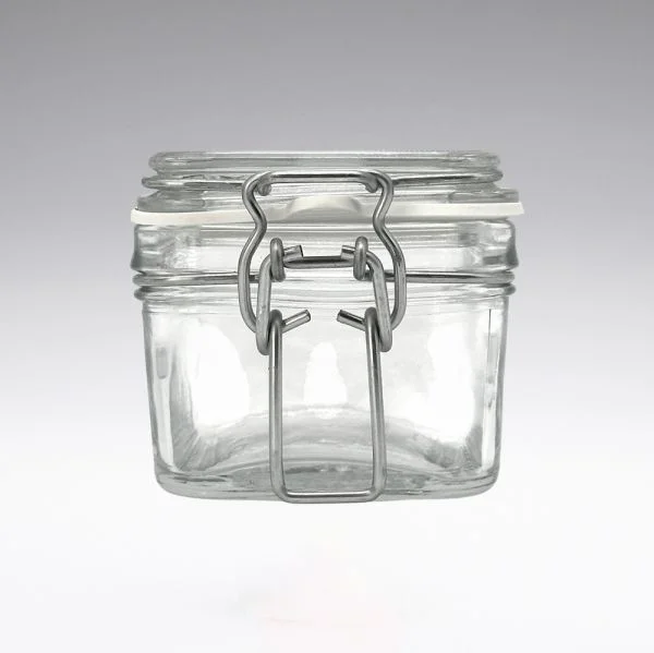200 ml square preserve jar with swing stopper