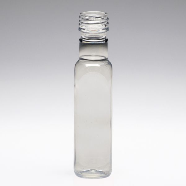 30 ml PET-Mini-Flaschen, quadratisch, PP18,  glasklar