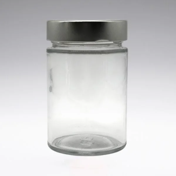 300 ml storage jars with aluminium screw-on lids, crystal clear