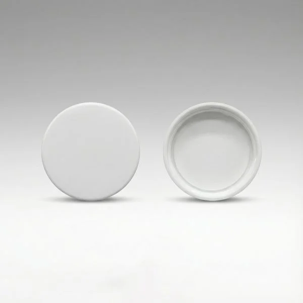 Screw cap glossy white with PE foam insert 38/400
