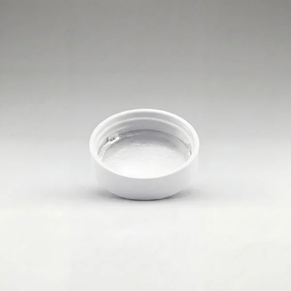 Screw cap glossy white with sealing liner 38/400