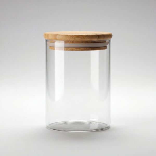 6er Set Vorratsgläser glasklar mit Bambusdeckel (Füllmenge pro Glas ca. 3.5 dl)