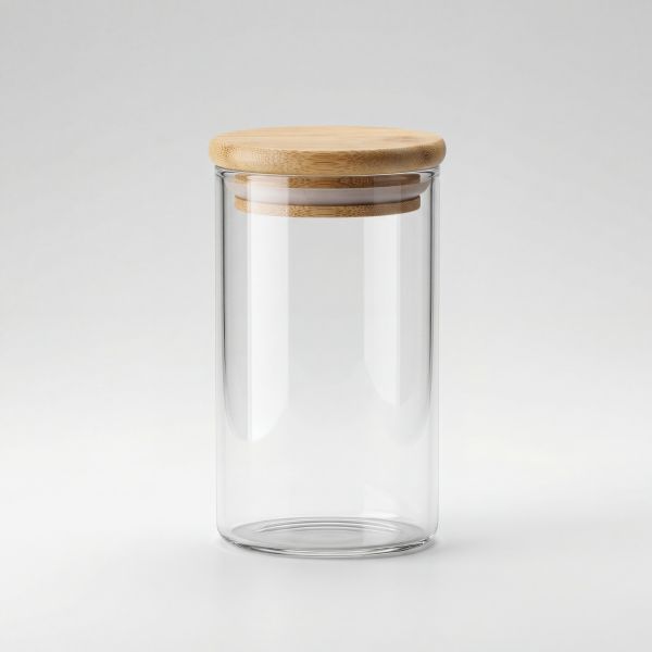 6er Set Vorratsgläser glasklar mit Bambusdeckel (Füllmenge pro Glas ca. 5 dl)