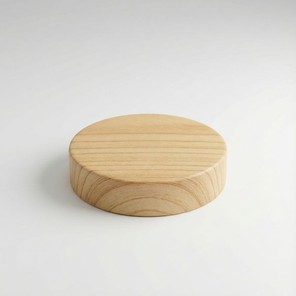 Holzoptik Schraubverschluss mit PE Schaumeinlage und weisser Abdeckscheibe für 30 ml Glasdosen