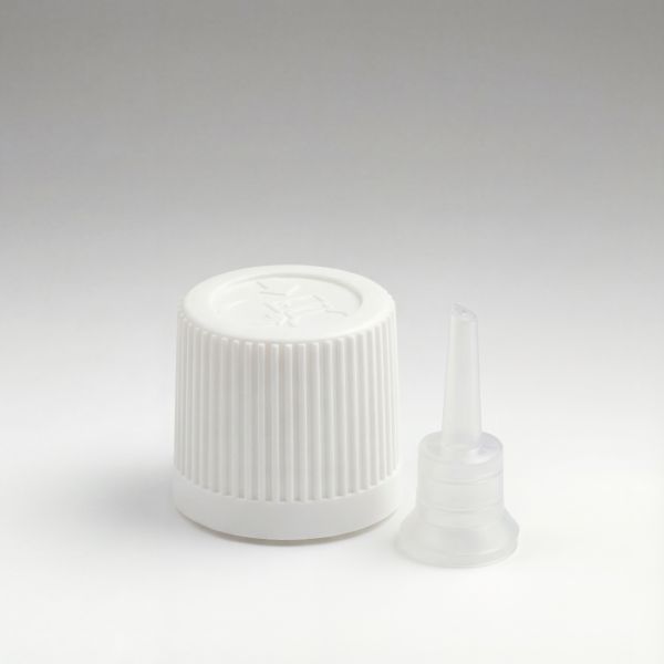 Tropfverschluss mit Kindersicherung und Erstöffnungsgarantie weiss 18/410