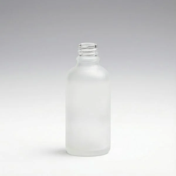 50 ml Glasflaschen transparent gefrostet DIN18