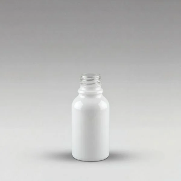 15 ml Botella de vidrio blanco DIN18