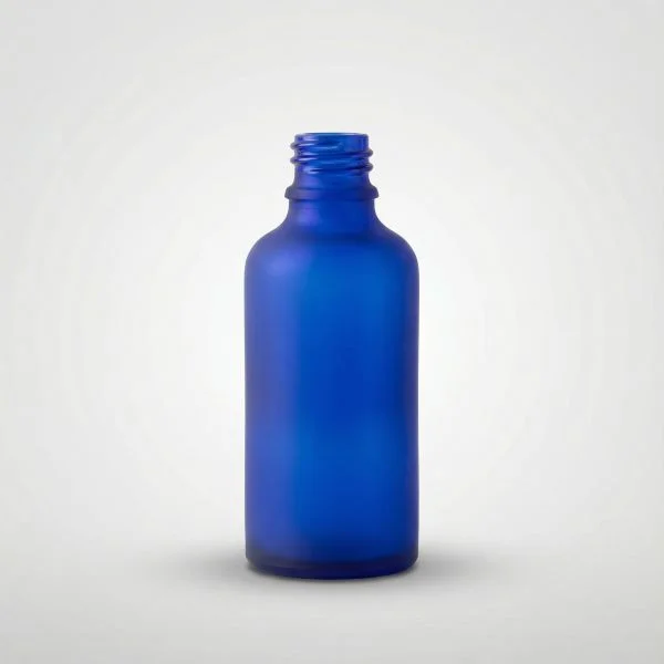 50 ml Glasflaschen blau gefrostet DIN18