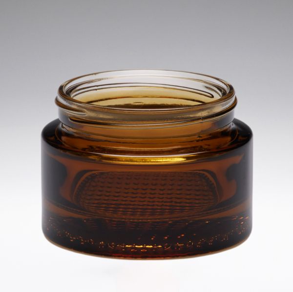 50 ml Kosmetiktiegel Glas braun
