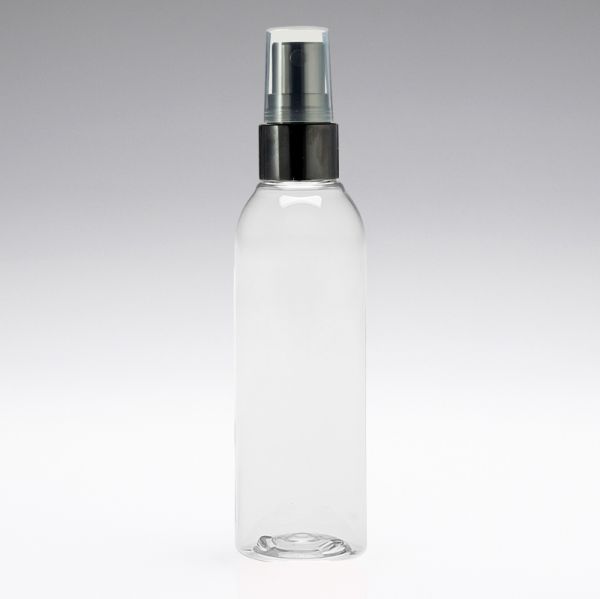 150 ml PET Flasche mit Zerstäuber schwarz