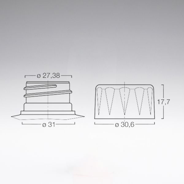 Schraubverschluss mit Entgasungsmembrane weiss 28/410