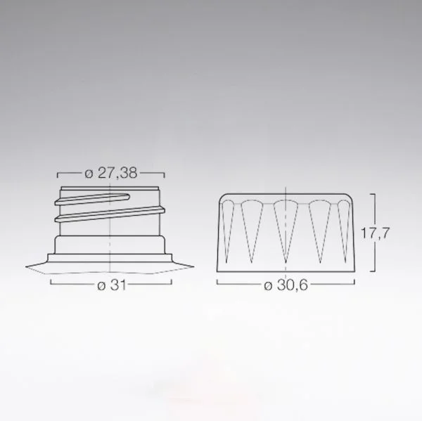 Bouchon à vis avec membrane de dégazage blanc 28/410