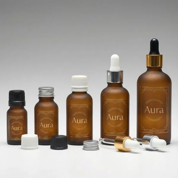 100 ml Glass bottles brown frosted DIN18