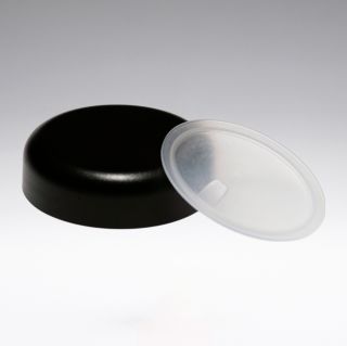 Schraubverschluss schwarz und transparenter Abdeckscheibe für 100 ml PP Dose