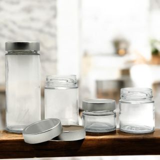100 ml Aufbewahrungsgläser mit Aluminium-Verschluss glasklar