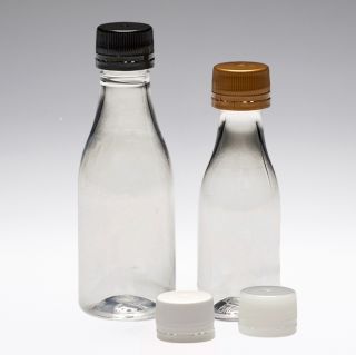 30 ml Schnapsflaschen aus PET, rund,  PP18,  glasklar