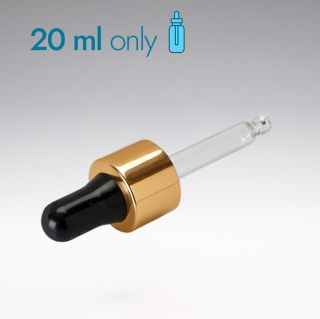 Pipette schwarz/gold 56 mm 18/410 für 20 ml Glasflasche quadratisch