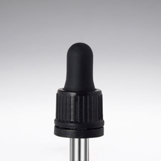 Pipette mit Erstöffnungsgarantie schwarz 84 mm 18/410