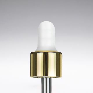 Pipette weiss/gold 56 mm 18/410 für 20 ml Glasflasche quadratisch