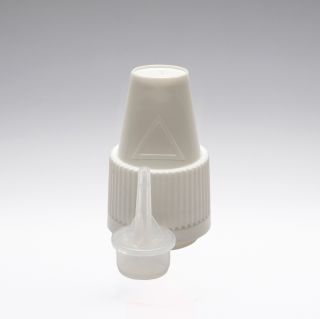 Kindersicherer Originalitätsverschluss weiss mit Tropfer Ø 0,6mm